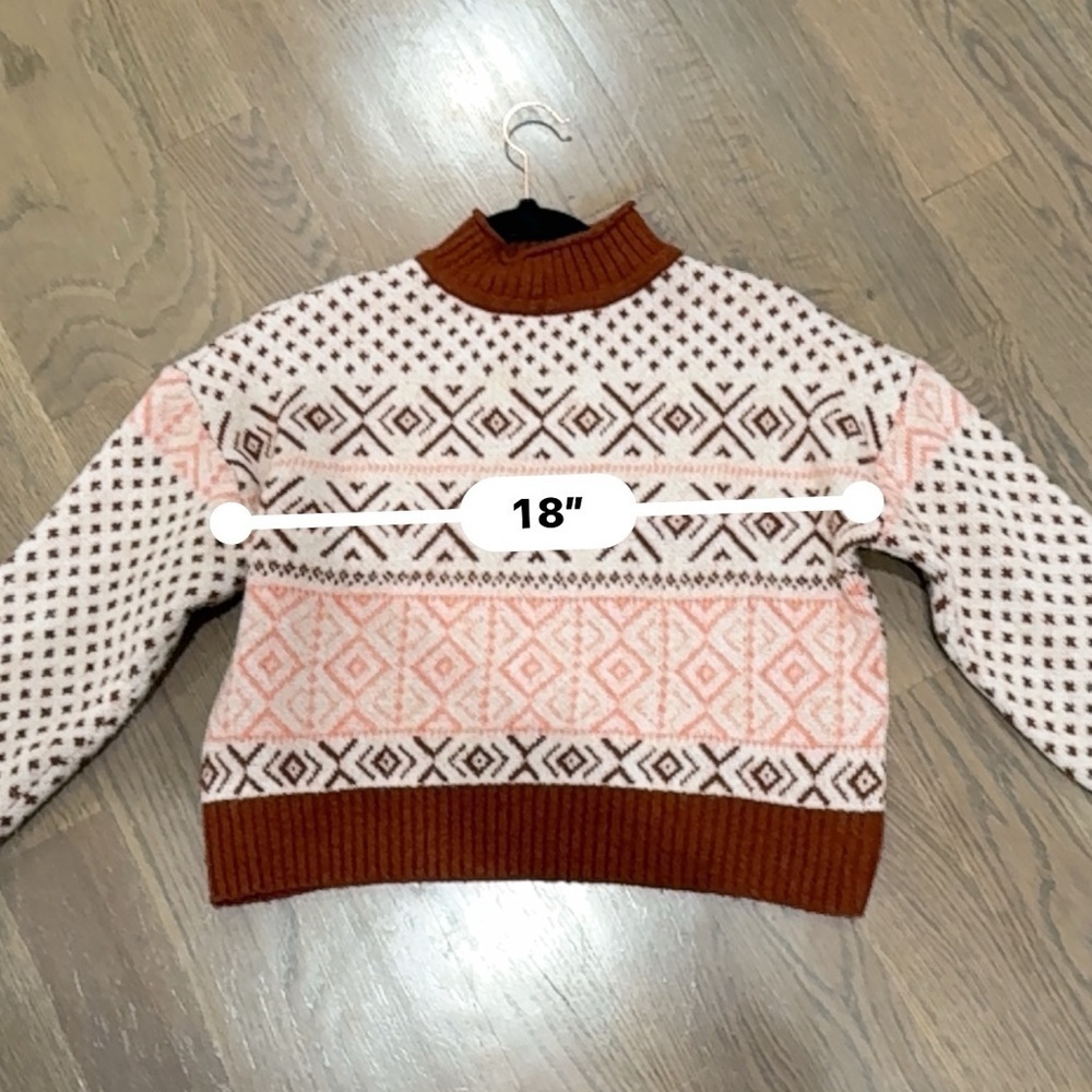 AMERICAN EAGLE mock neck Aztec geometric sweater S Norwegian nordic - Picture 6 of 8